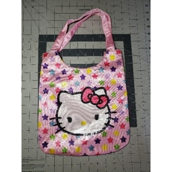 Sanrio Hello Kitty Mini Tote Bag Sequin Pink Satin Cute Japan 2011 FAB EUC - Picture 7 of 7